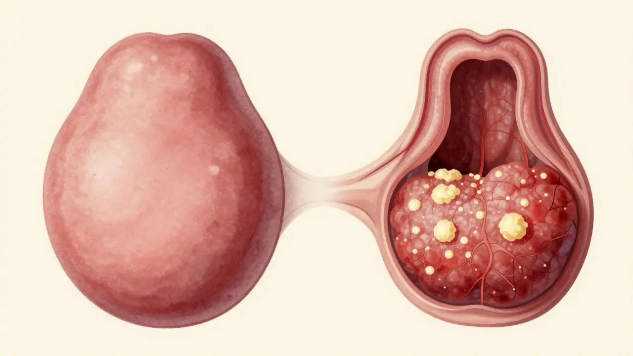 Porovnání zdravých a infikovaných mandlí v krku