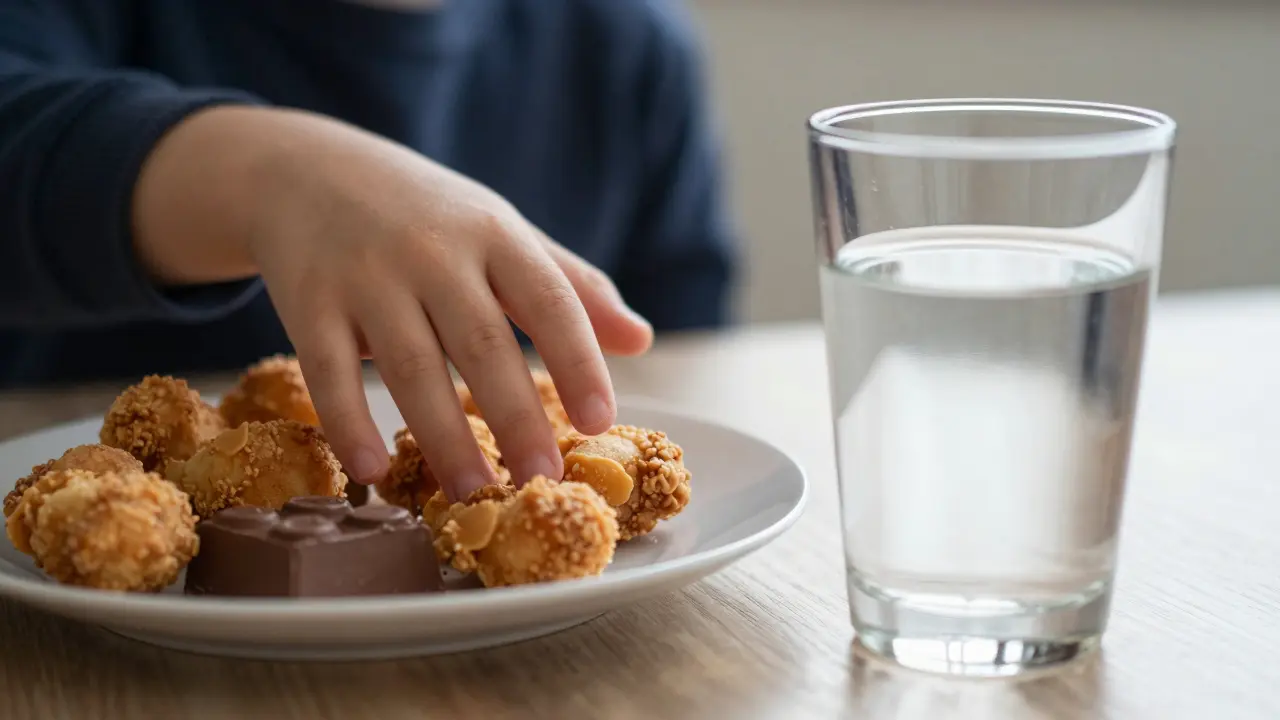 Dítě odmítá těžké jídlo a volí elektrolytový roztok.