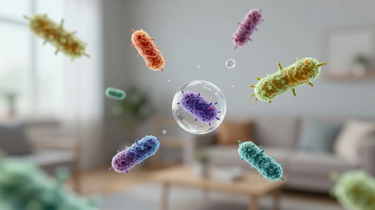 Bakterie Streptococcus ve vzduchových kapičkách