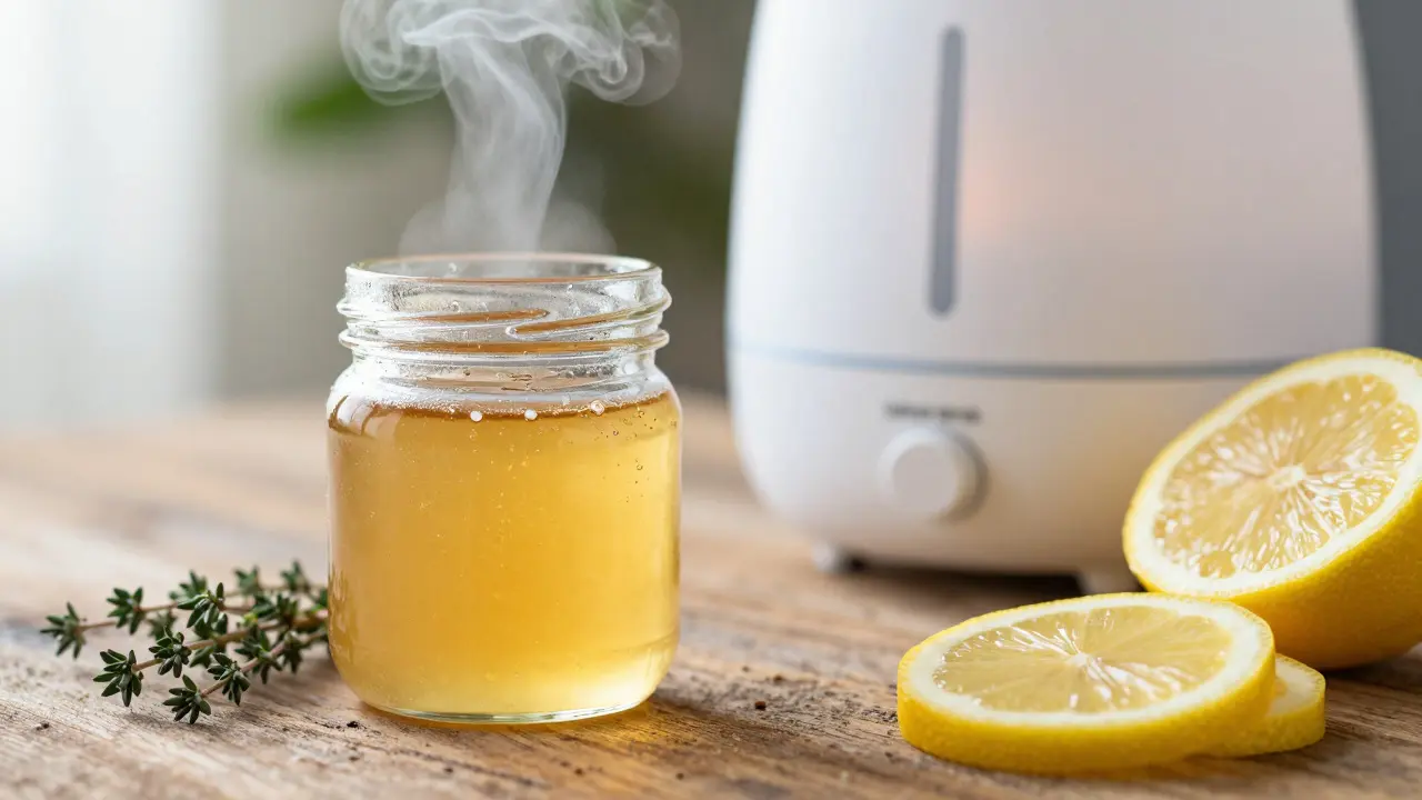 Přírodní prostředky proti kašli: med, citron a zvlhčovač vzduchu