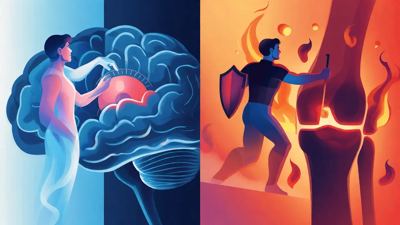 Ilustrace rozdílu v účinku paracetamolu a ibuprofenu